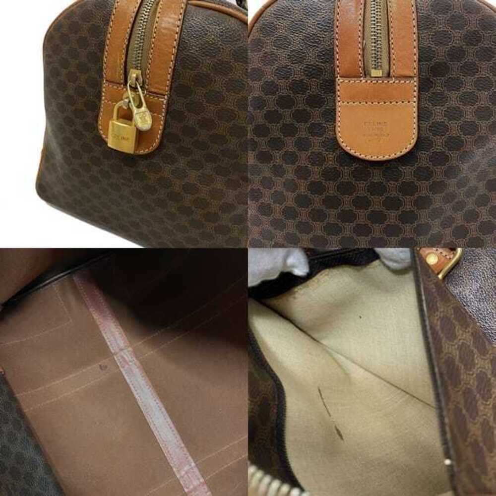 Celine Boston Bag Brown Gold Macadam Handbag Leather Travel Zipper Logo All - Picture 10 of 10